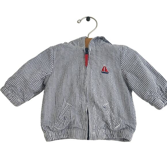 3M Seersucker Hooded Baby Jacket with Sailboat Logo - Picture 1 of 5